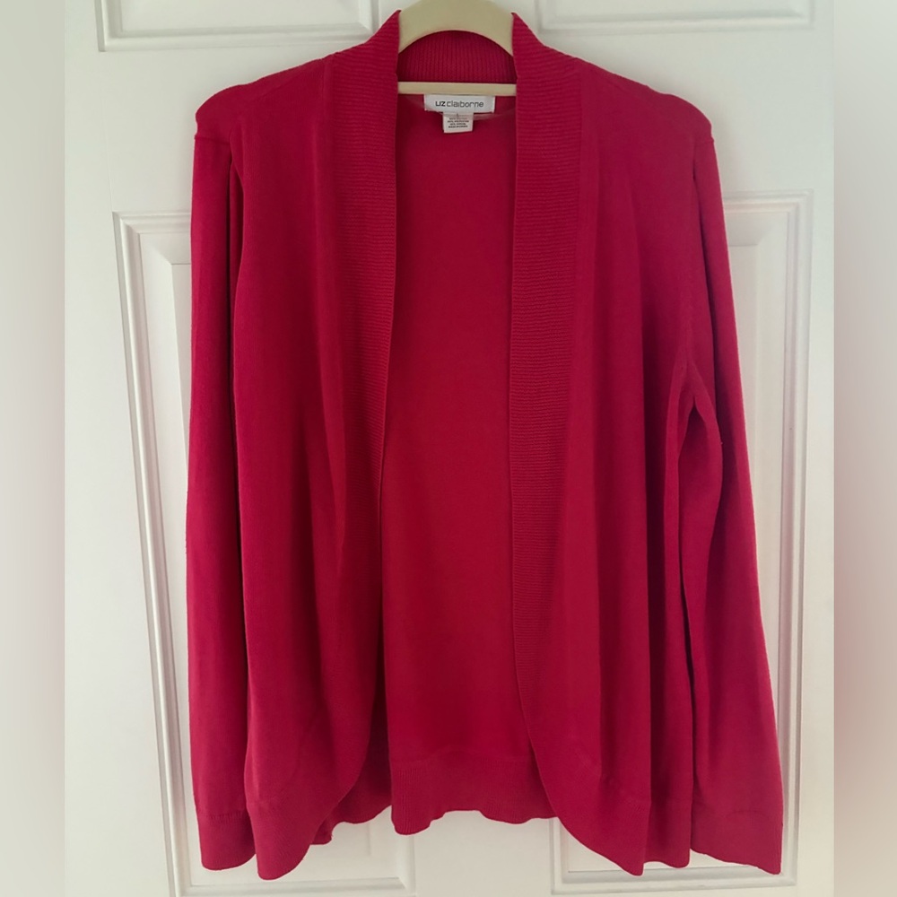 Liz Claiborne Women's Coral Open Cardigan Sweater